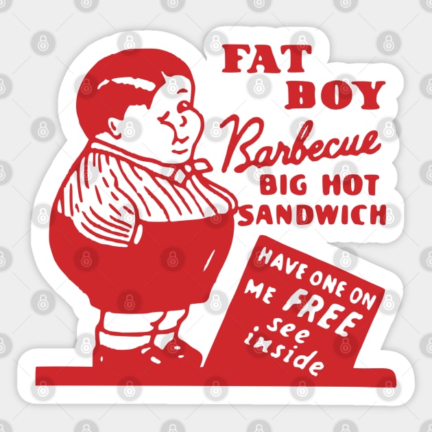 Vintage Restaurant - Fat Boy BBQ San Francisco Sticker by Yesteeyear